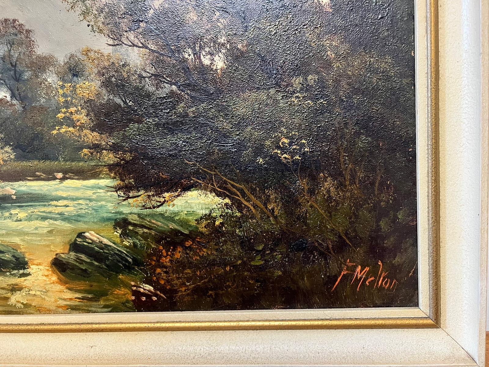 Schottische Landschaft, Ölgemälde, Cottage in Flusslandschaft, gerahmt und signiert, 1890er Jahre (Viktorianisch), Painting, von F. Mclvor