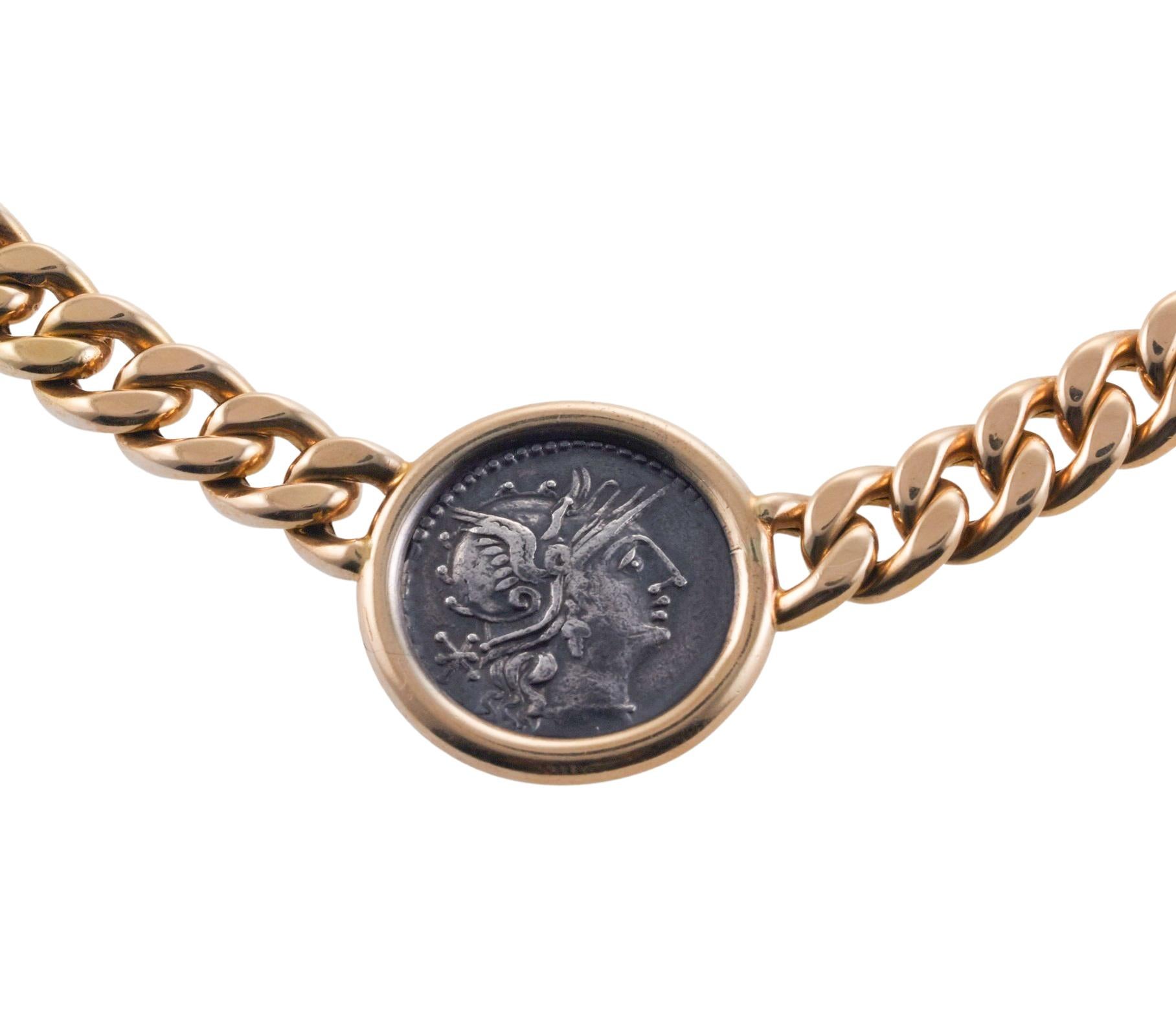 antike römische Münze-Gold-Halskette von F. Moroni (Klassisch-römisch) im Angebot