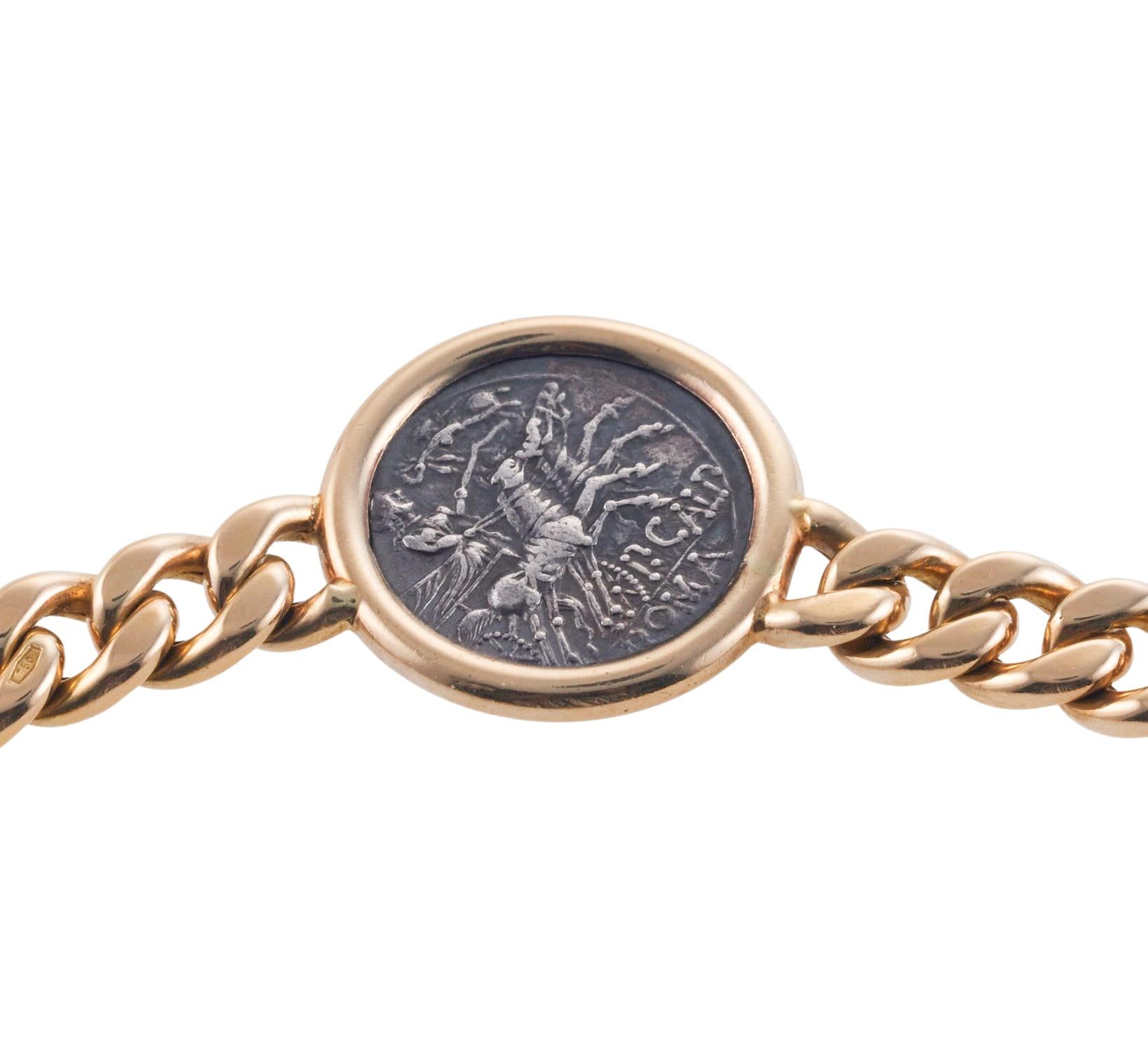 antike römische Münze-Gold-Halskette von F. Moroni Damen im Angebot