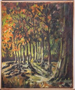 F. Moutray - French School Mid 20th Century Oil, Wooded Autumnal Glade, Barbizon