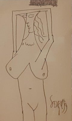 Nude, Drawing on Paper by Indian Modern Artist F. N Souza "In Stock"
