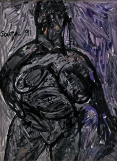 Sin título, Técnica mixta sobre papel por el artista moderno F.N. Souza "En Stock"