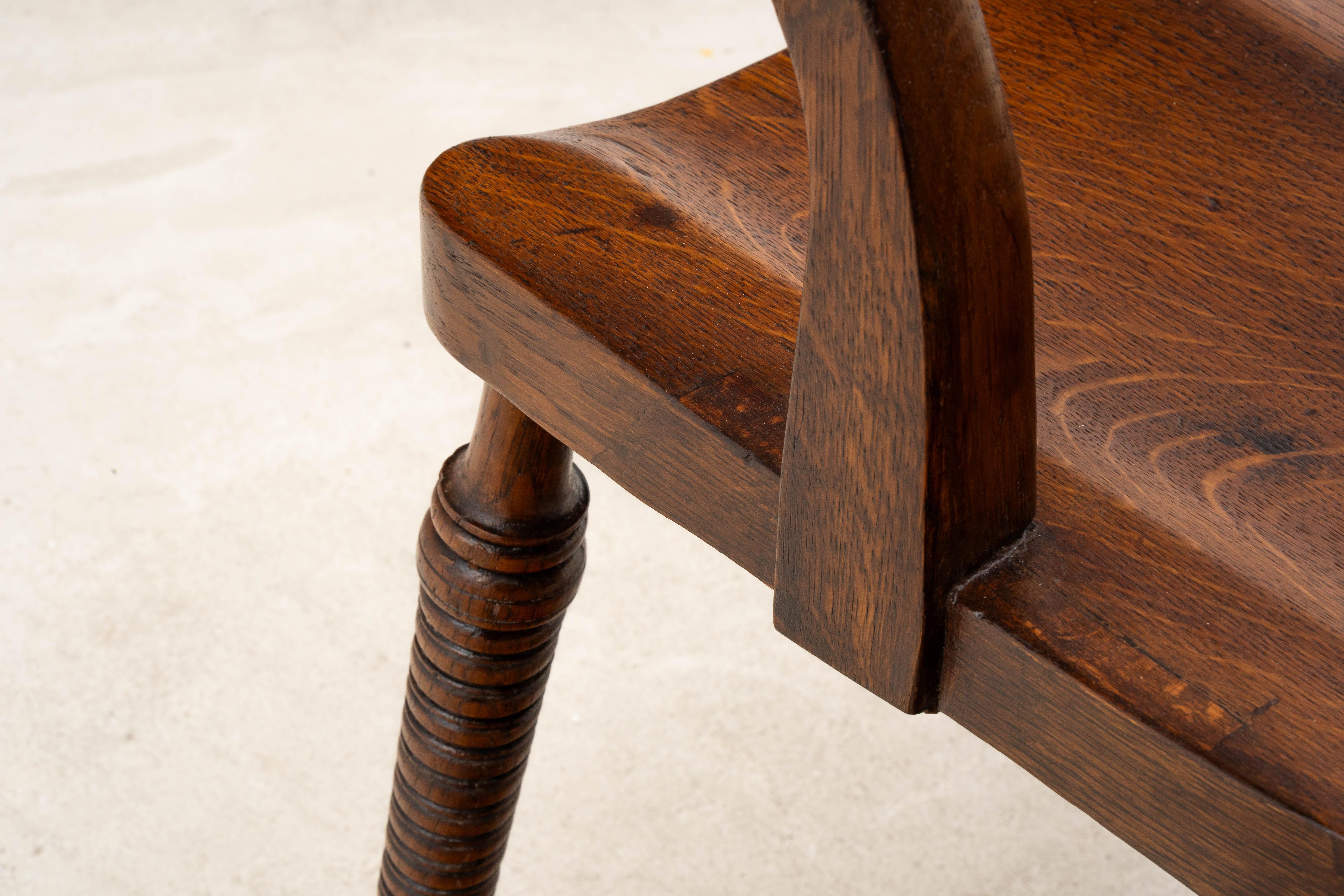 F. O. Schmidt - Adolf Loos - Armchair - Bureau Chair - Leather, Oak For Sale 4