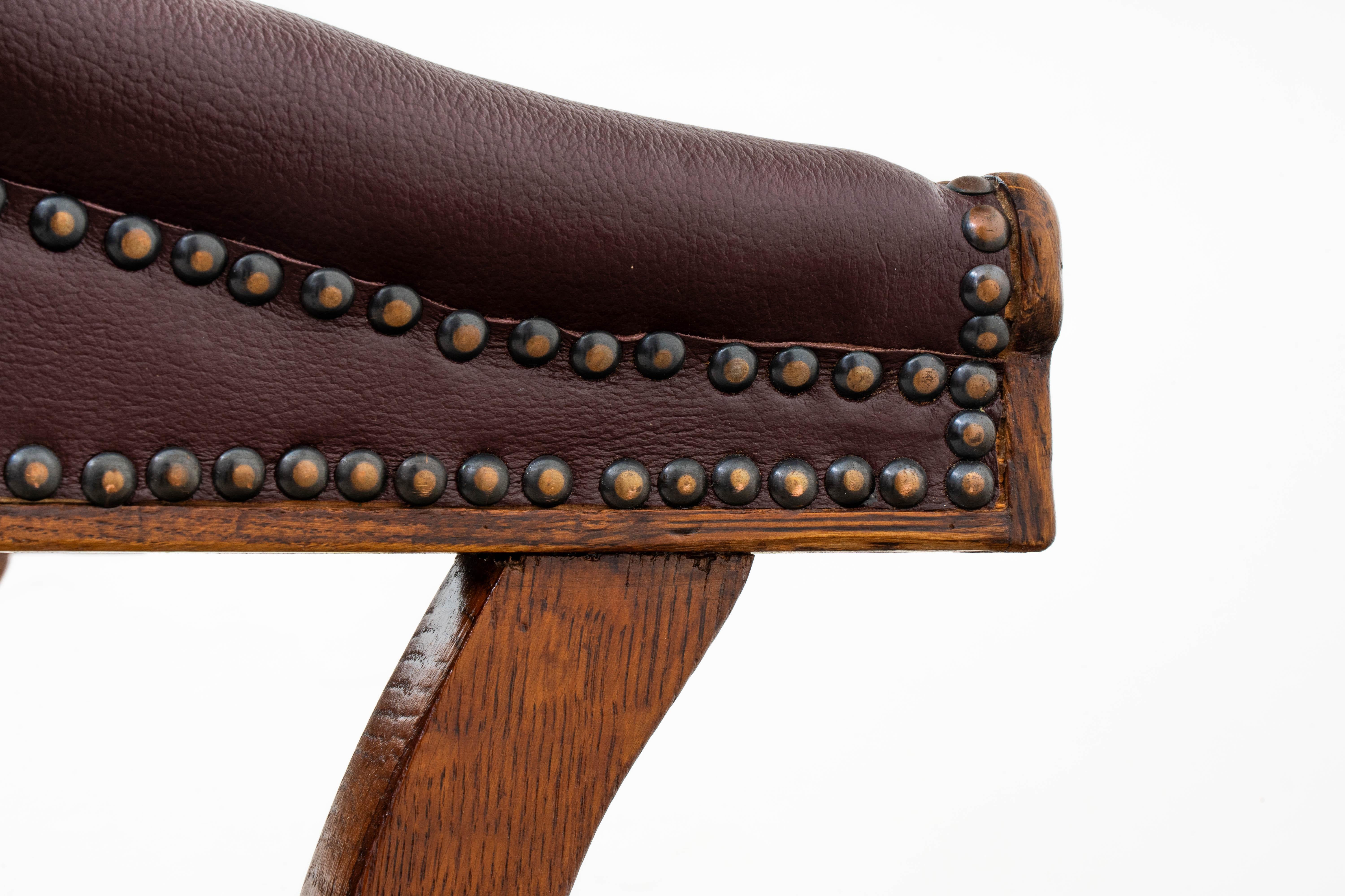 F. O. Schmidt - Adolf Loos - Armchair - Bureau Chair - Leather, Oak For Sale 6