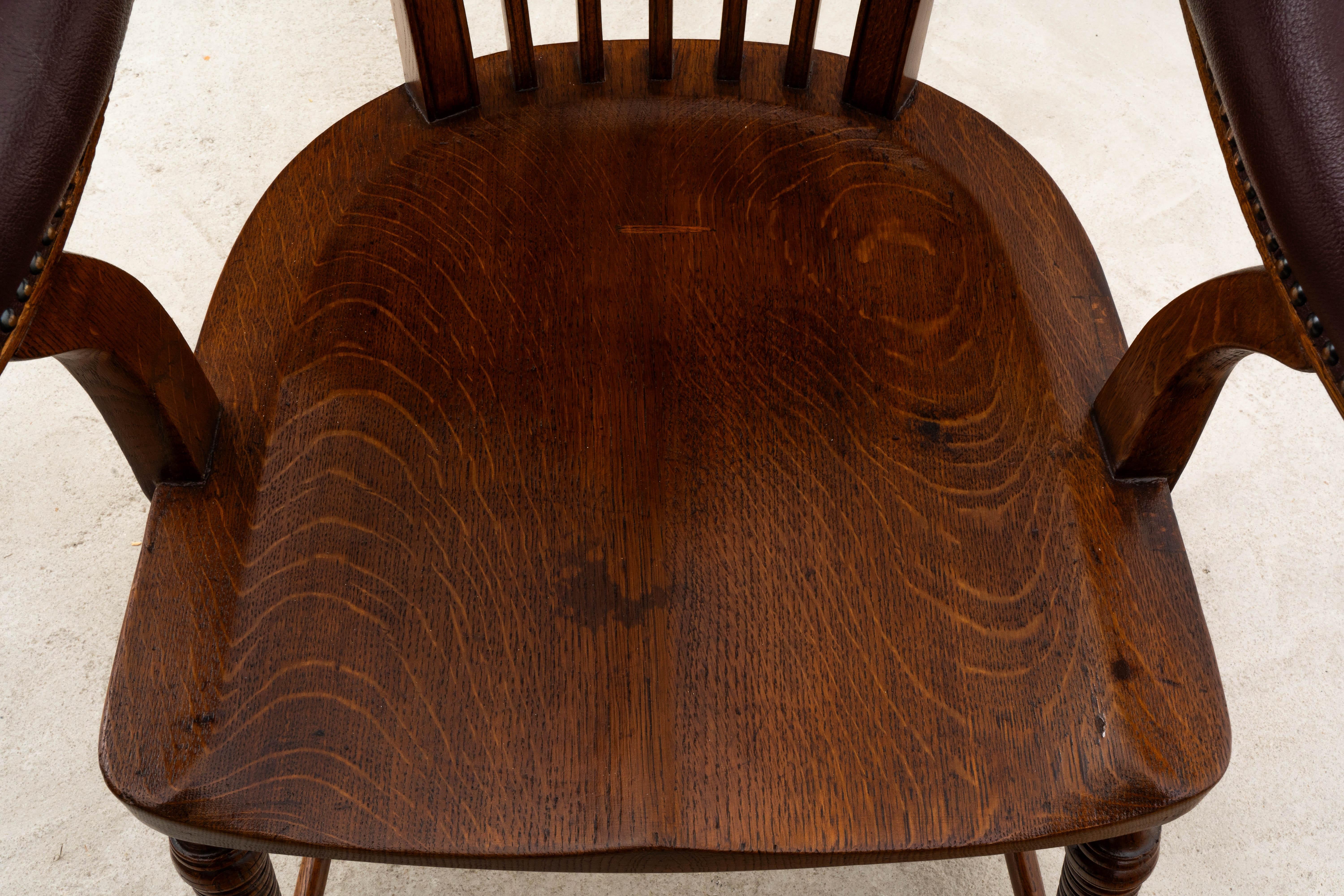 F. O. Schmidt - Adolf Loos - Armchair - Bureau Chair - Leather, Oak For Sale 7