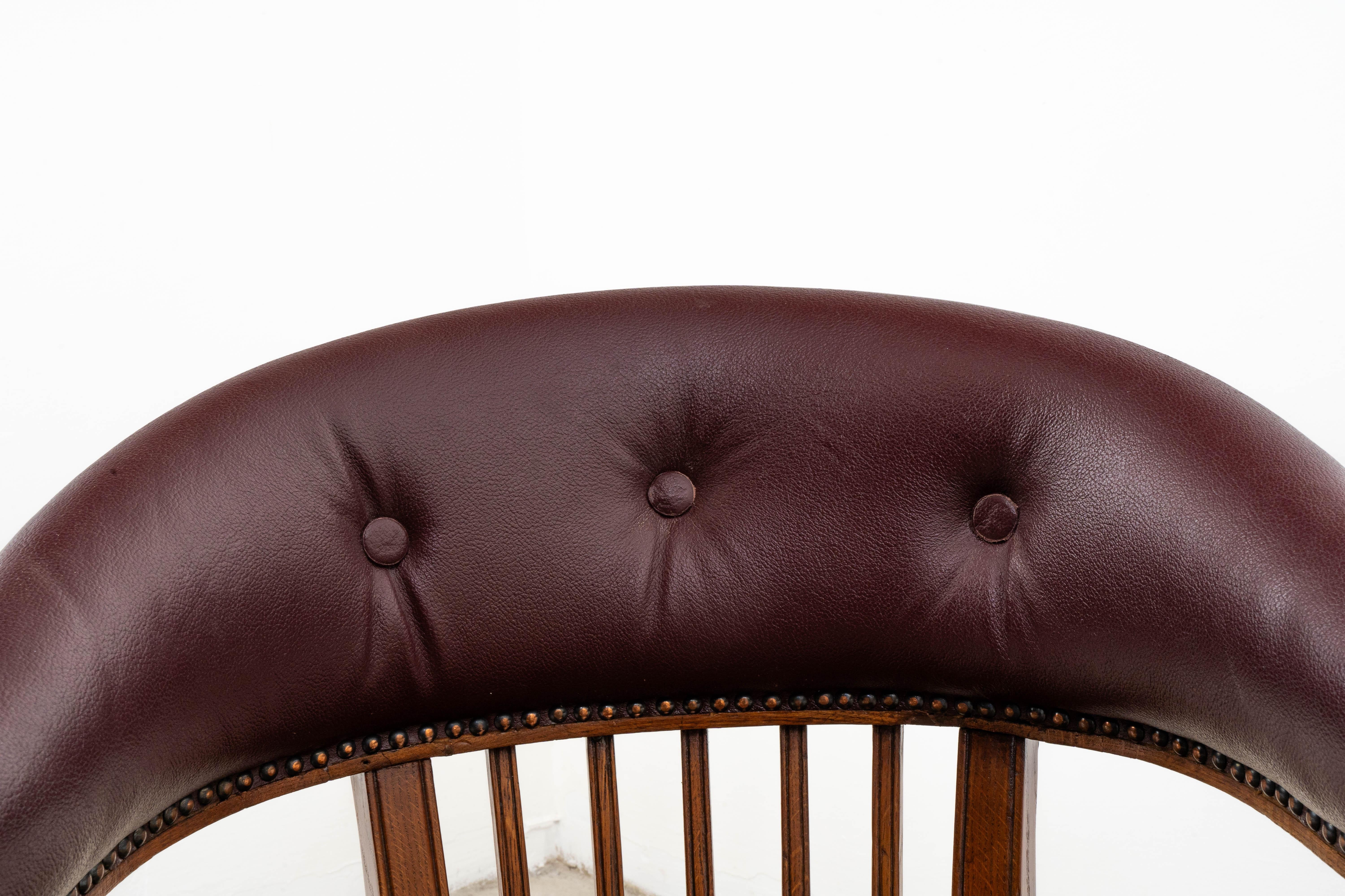 F. O. Schmidt - Adolf Loos - Armchair - Bureau Chair - Leather, Oak For Sale 9