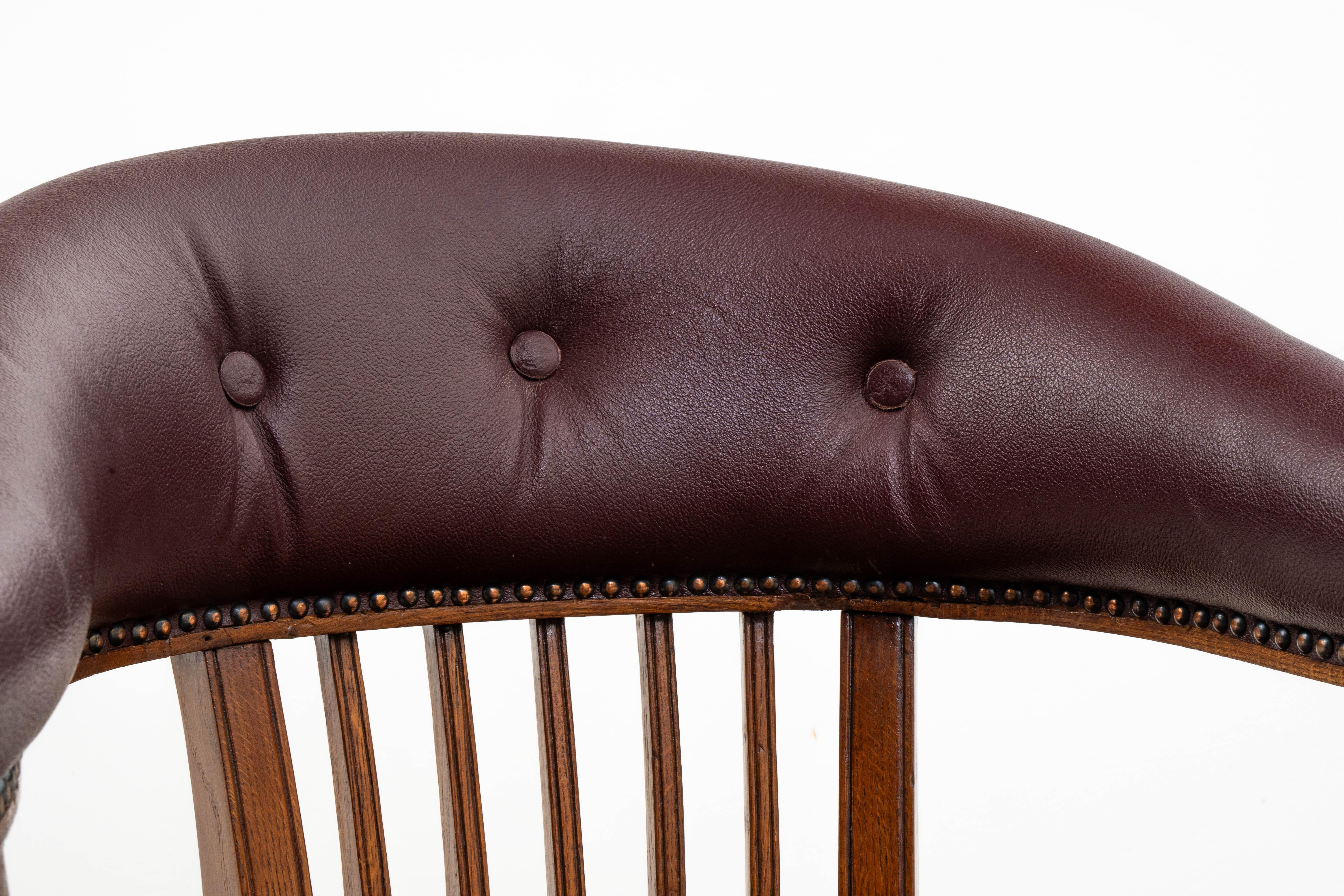 F. O. Schmidt - Adolf Loos - Armchair - Bureau Chair - Leather, Oak For Sale 10