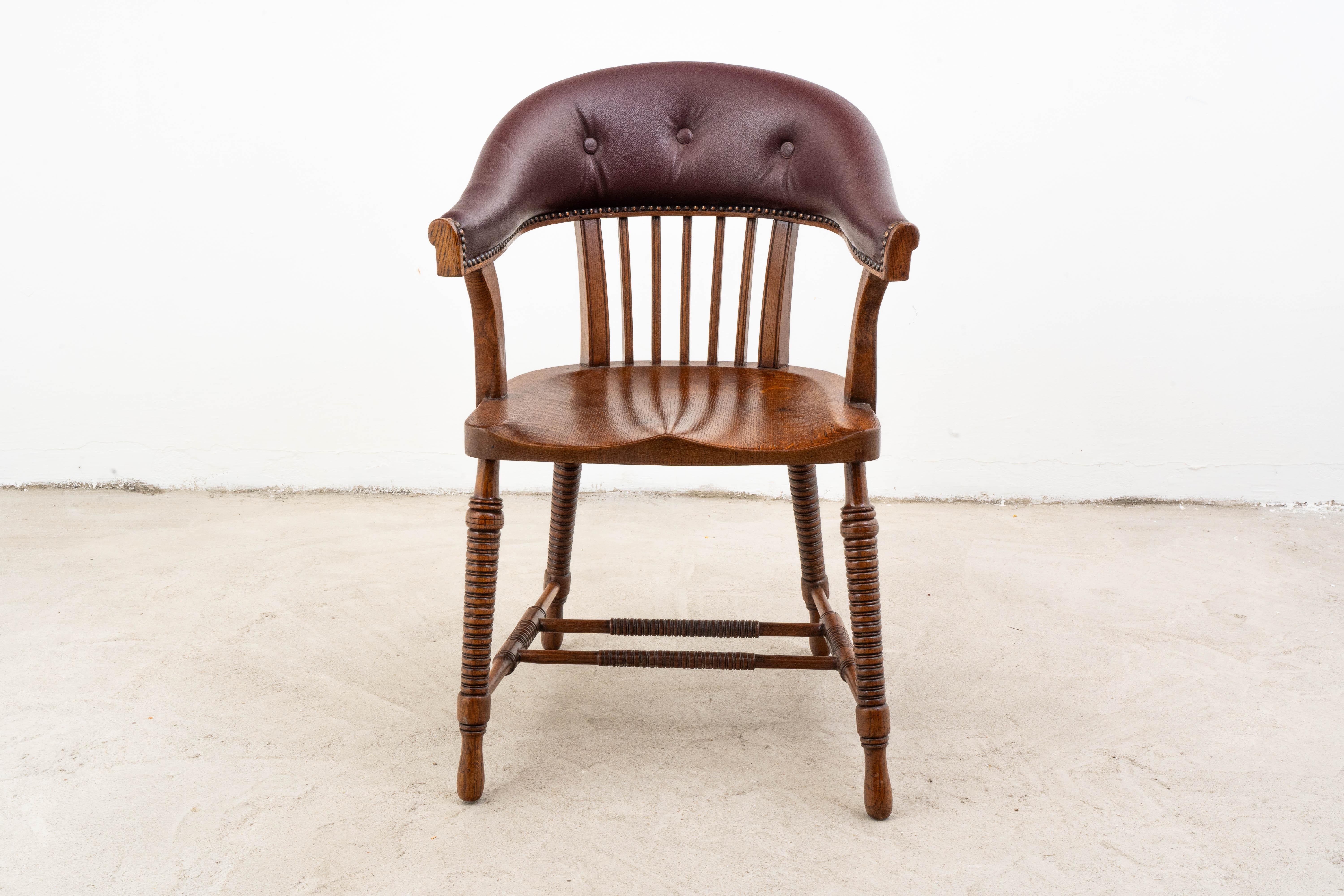 Bureau Chair (Armchair)
Vienna, c. 1900, Design by Adolf Loos, Manufactured by F. O. Schmidt, c. 1905/10

This elegant Bureau Chair, designed by renowned architect Adolf Loos, is a distinctive example of early 20th-century Austrian design. Crafted