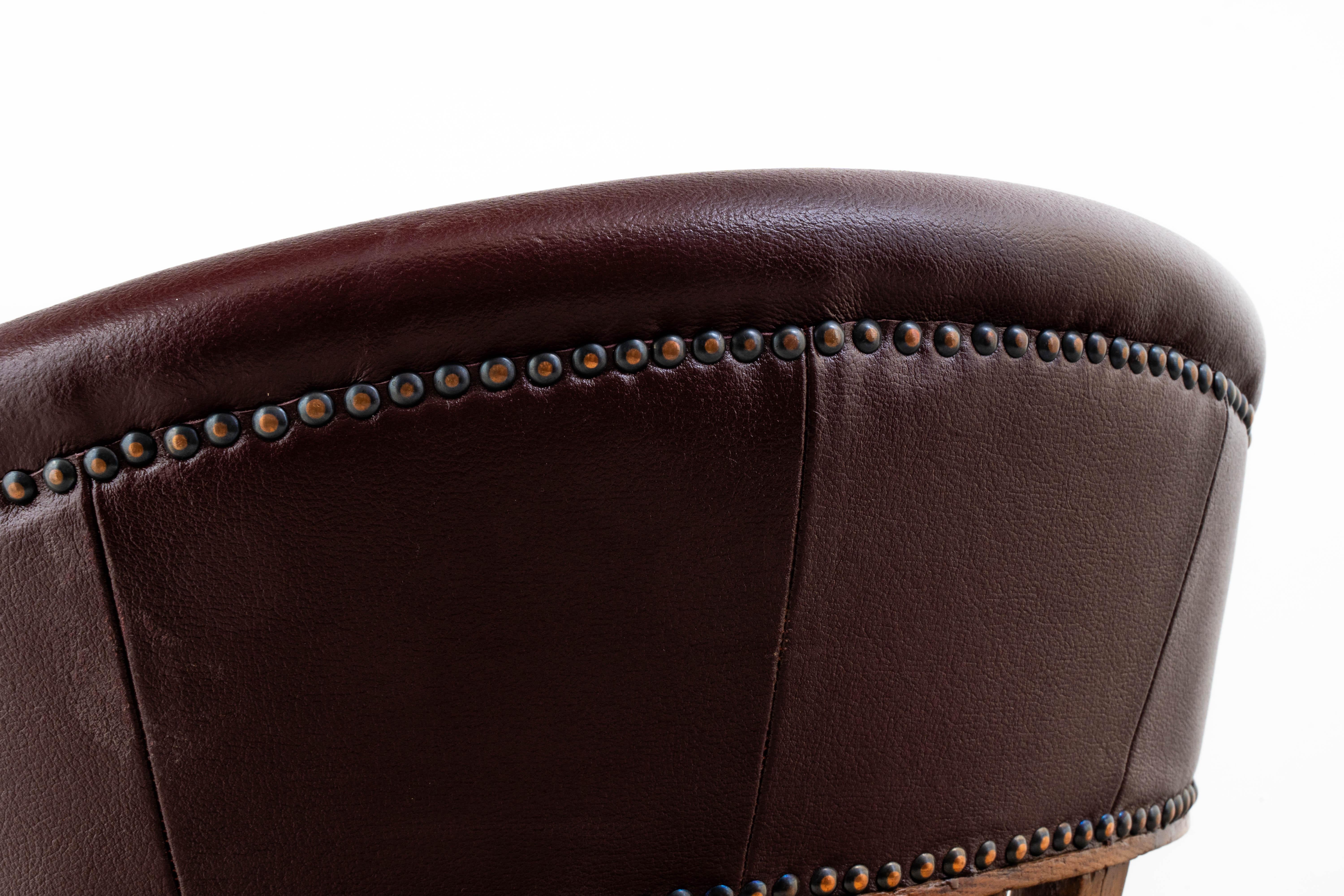 F. O. Schmidt - Adolf Loos - Armchair - Bureau Chair - Leather, Oak For Sale 2