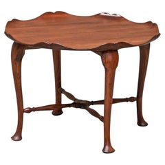 Antique F. Parker & Sons Scalloped Coffee Table in Solid Carved Oak Early 20th Century