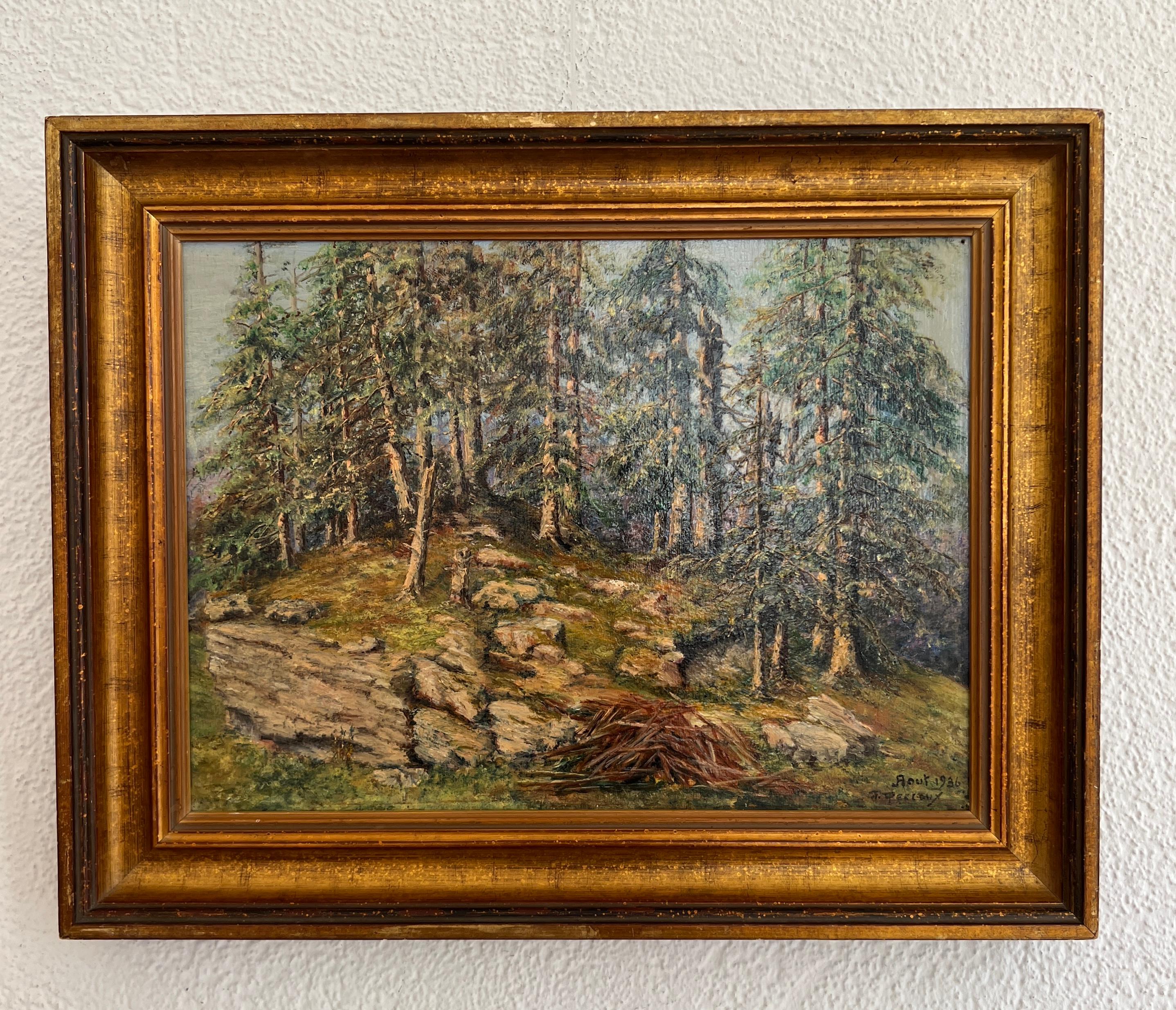 Il sentiero del Wood - Painting di F. Perloux