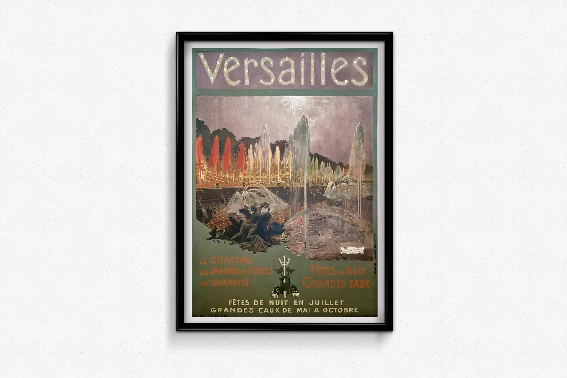 Circa 1920 original poster  - Versailles fêtes de nuit For Sale 2