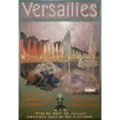 Antique Circa 1920 original poster  - Versailles fêtes de nuit