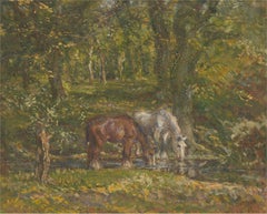 F. R. Batters - 1940 Oil, Resting New Forest Ponies