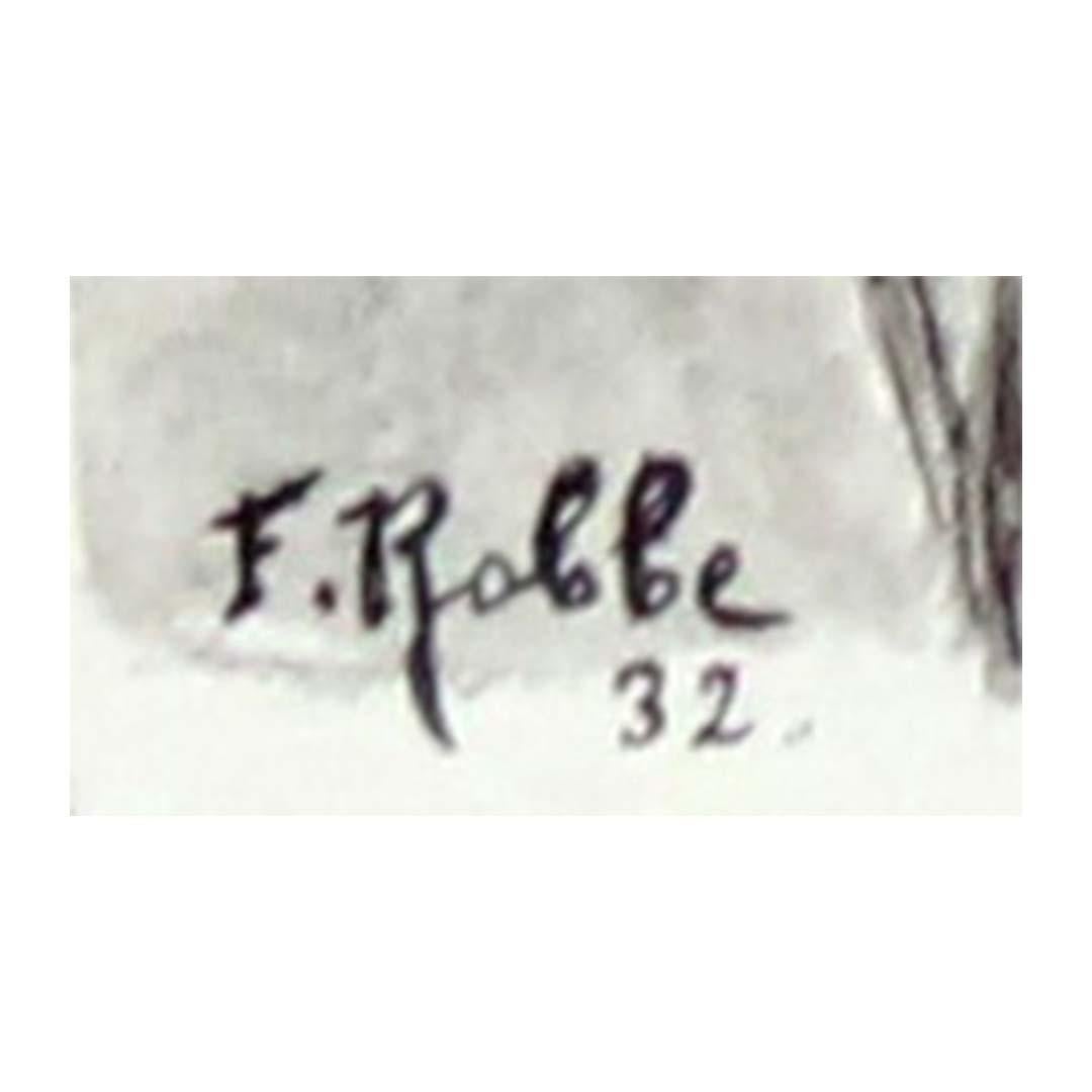 Original 1932 aquarelle titled Le Candidat et les Électeurs by F. Robbe For Sale 2