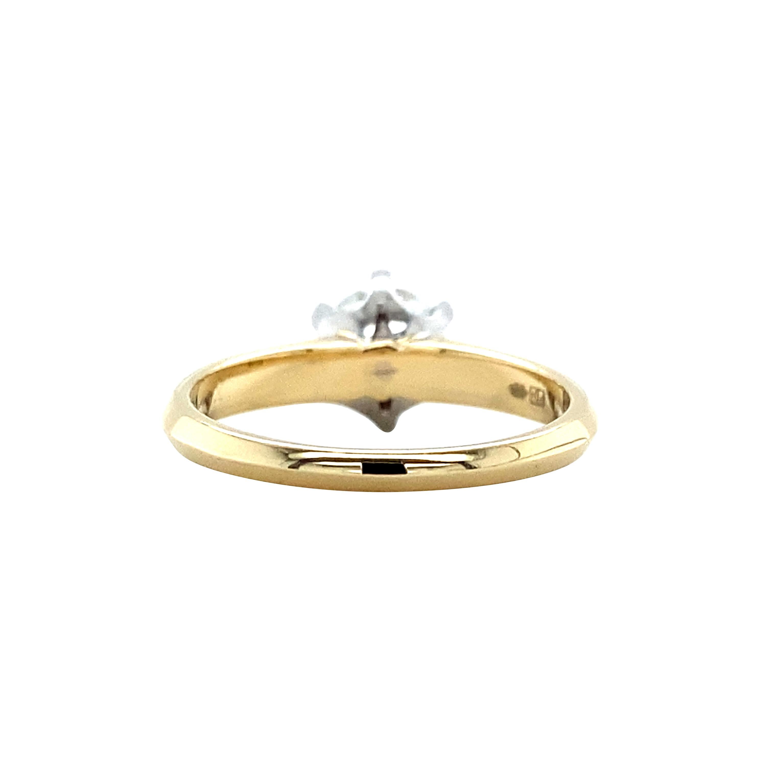 F/SI 1.20 Carat Solitaire Natural Diamond Ring, 14K White & Yellow Gold In New Condition For Sale In AMSTERDAM, NL