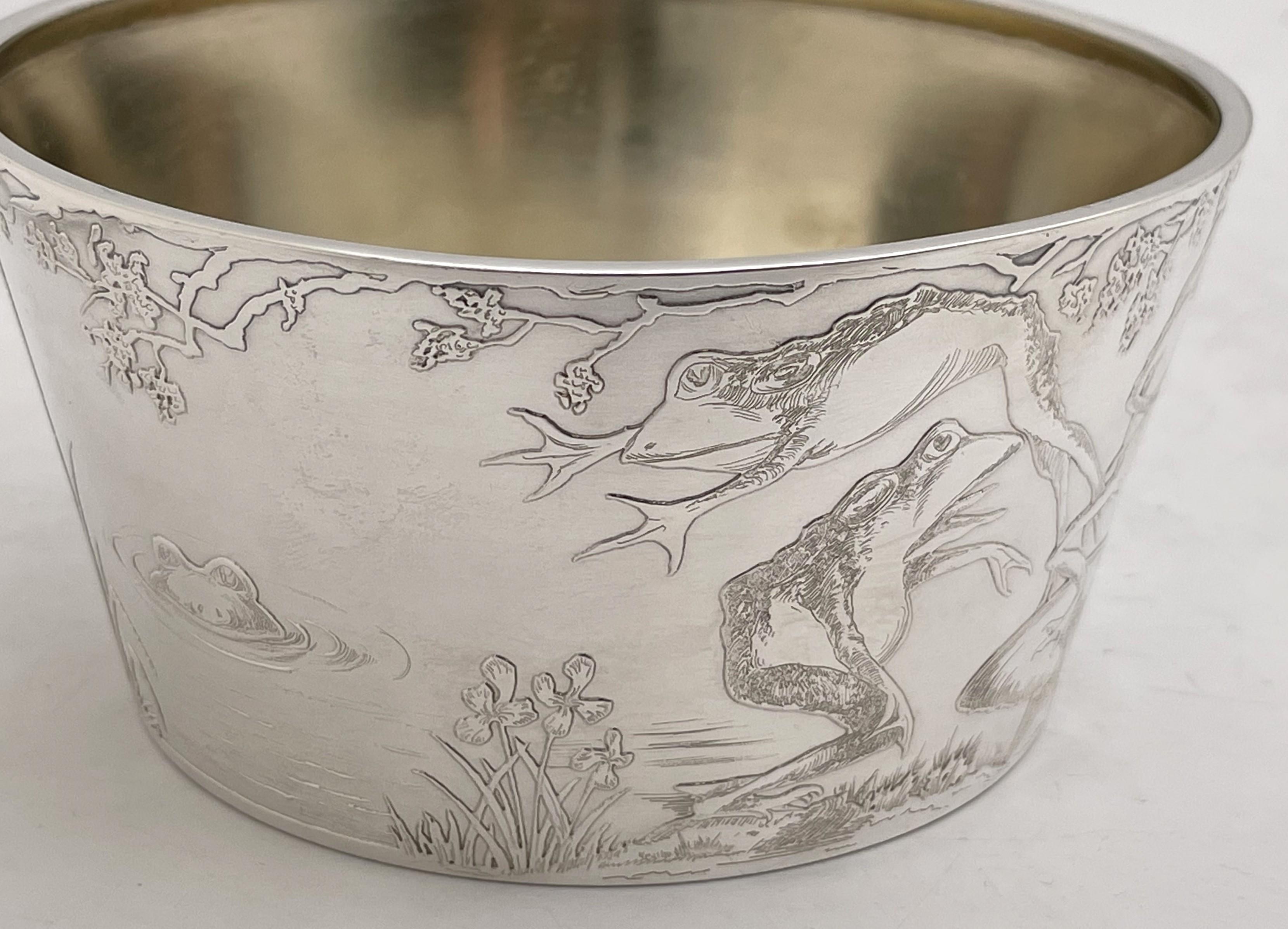 F. Smith Sterling Silver Child Bowl & Underplate with Embossed Animal Motifs For Sale 6