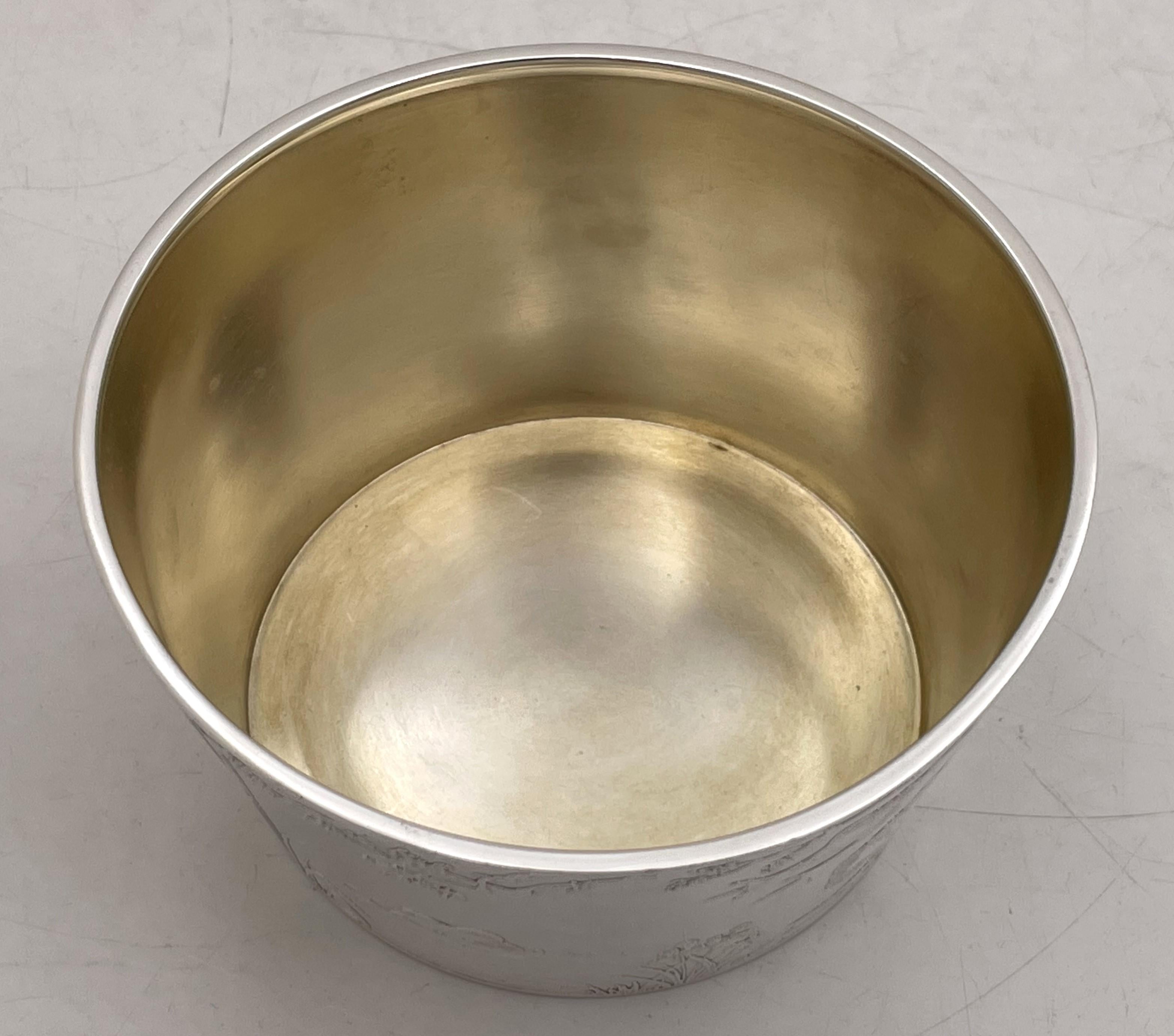 F. Smith Sterling Silver Child Bowl & Underplate with Embossed Animal Motifs For Sale 7