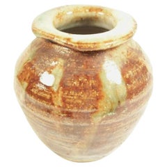 F. SOTA - Vintage Canadian Studio Pottery Vase - Drip Glaze - Signed - C. 1975