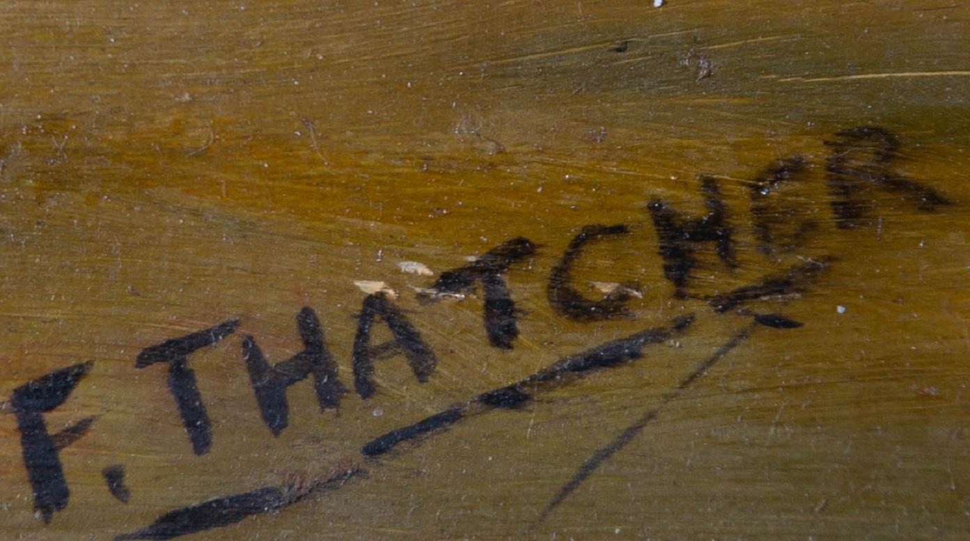 F. Thatcher F. Thatcher Signed Early 20th Century Oil, Cattle at