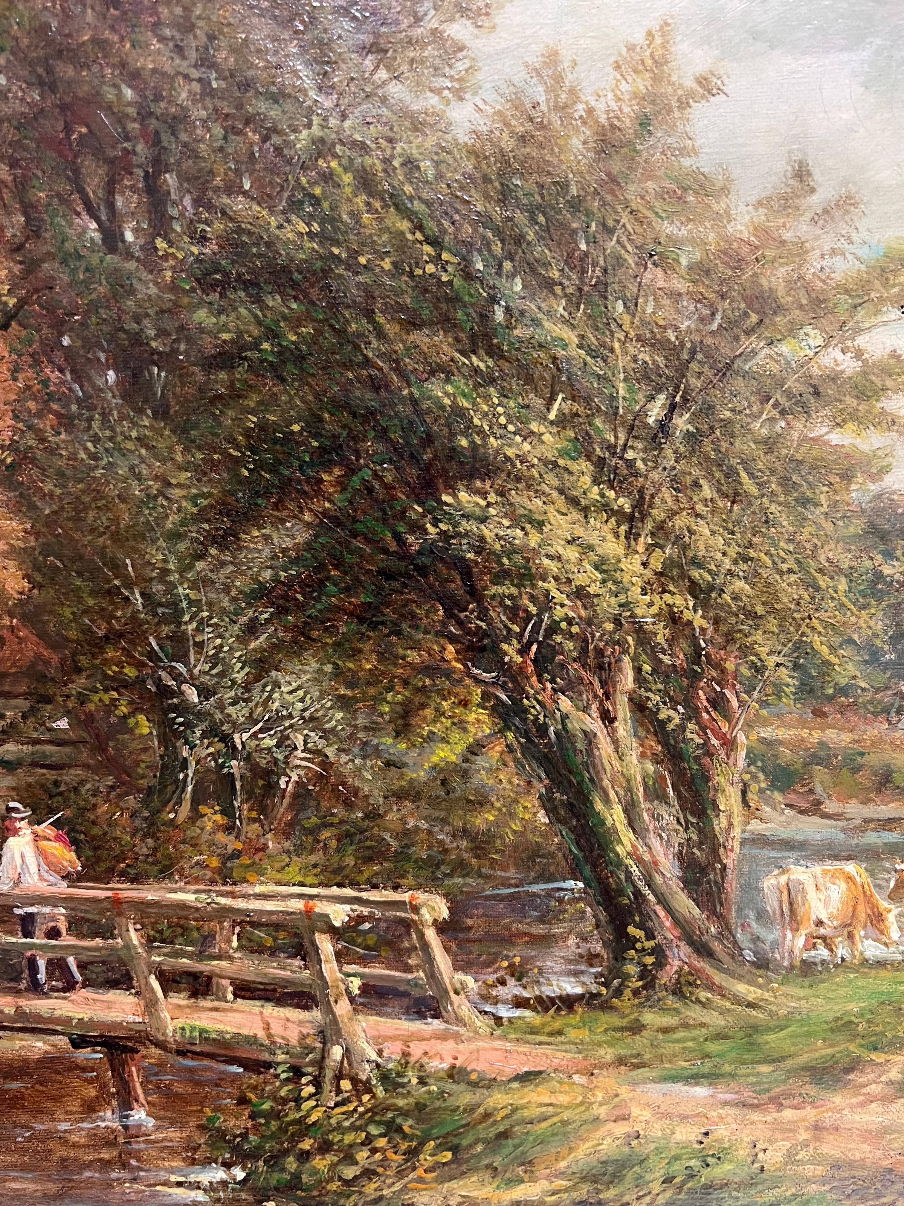 Sie nach Hause bringen
Englische Schule, 19. Jahrhundert
vom Künstler signiert, 'F. Thomas'
Öl auf Leinwand, gerahmt
Gerahmt: 25 x 35 Zoll
Leinwand : 20 x 30 Zoll
Provenienz: Privatsammlung, England
Condit: sehr guter Zustand

Für weitere