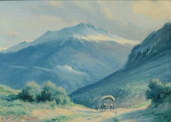 F. Vial Painting of Andes Mountains Landscape Chile