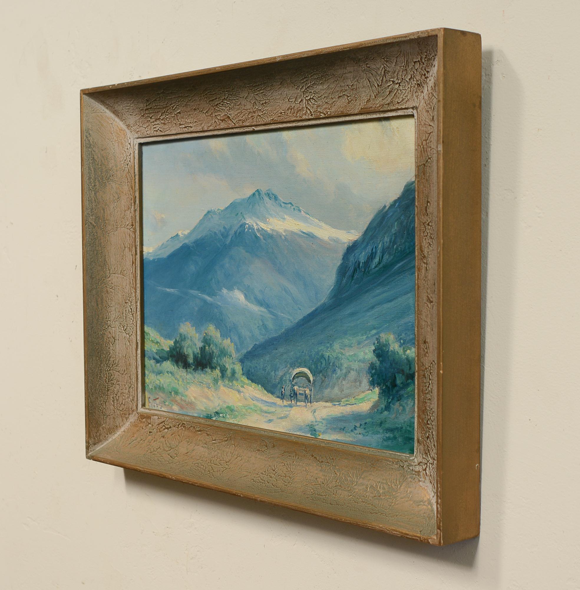 Other F. Vial Painting of Andes Mountains Landscape Chile