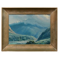 F. Vial Painting of Chile Landscape with the Andes Mountains