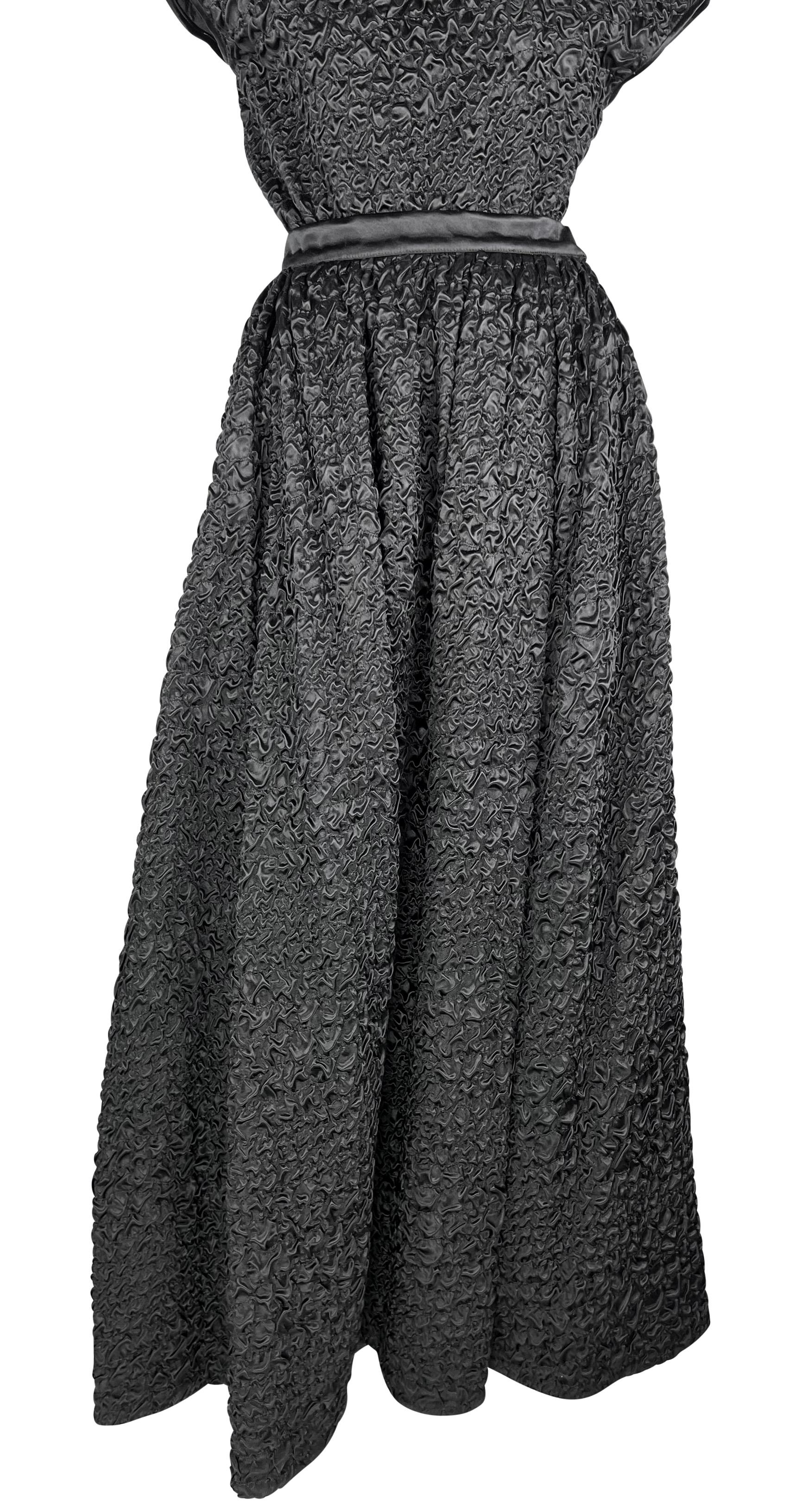 F/W 1986 Valentino Garavani Ruched Black Silk Evening Skirt Set Gown For Sale 6