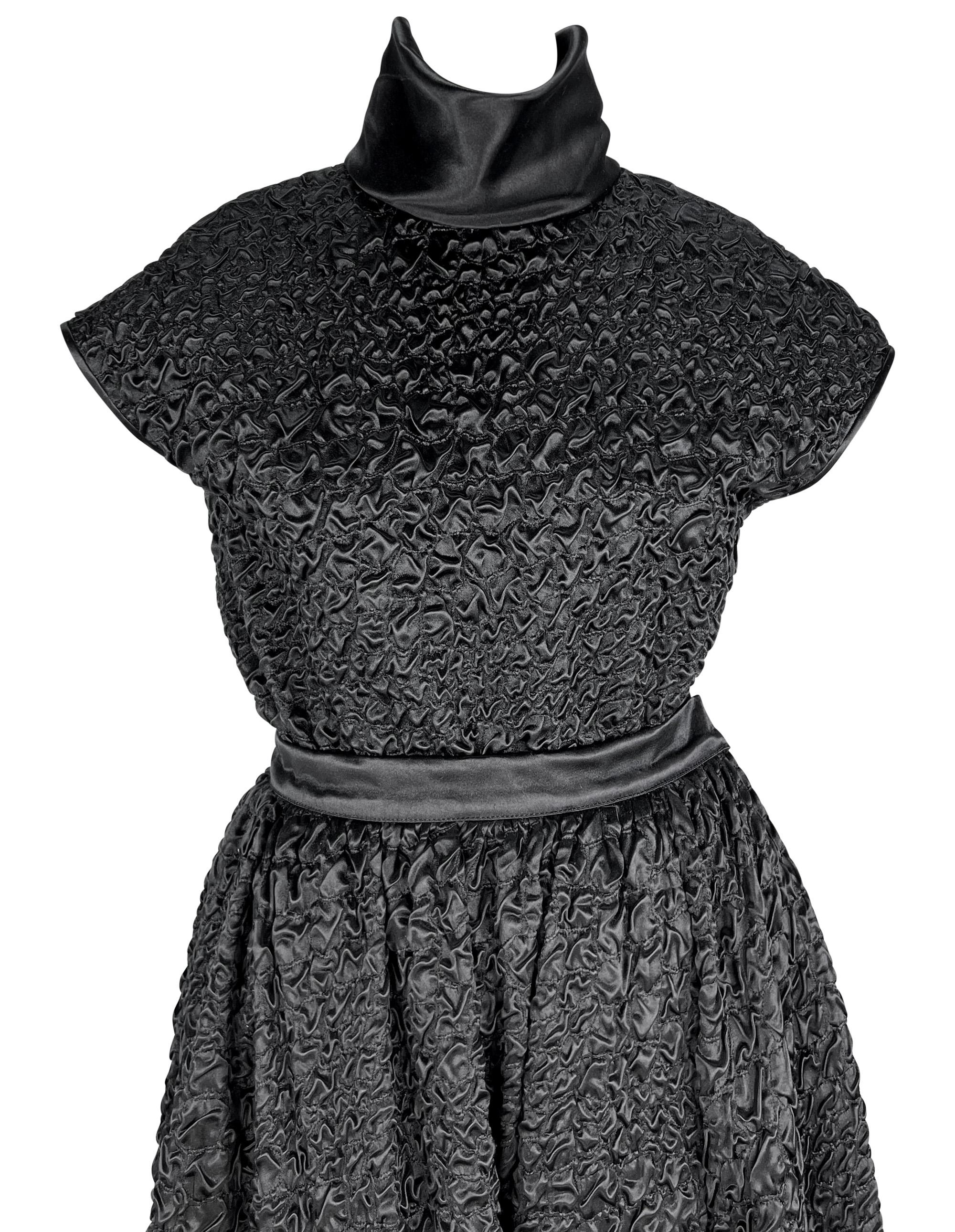 F/W 1986 Valentino Garavani Ruched Black Silk Evening Skirt Set Gown In Excellent Condition For Sale In West Hollywood, CA