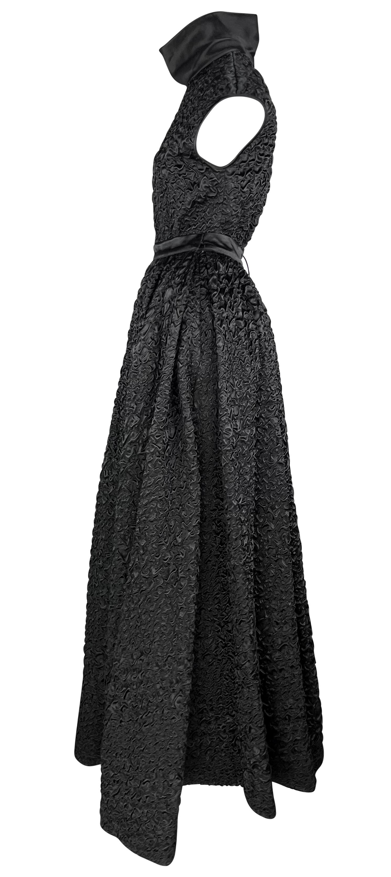 F/W 1986 Valentino Garavani Ruched Black Silk Evening Skirt Set Gown For Sale 1