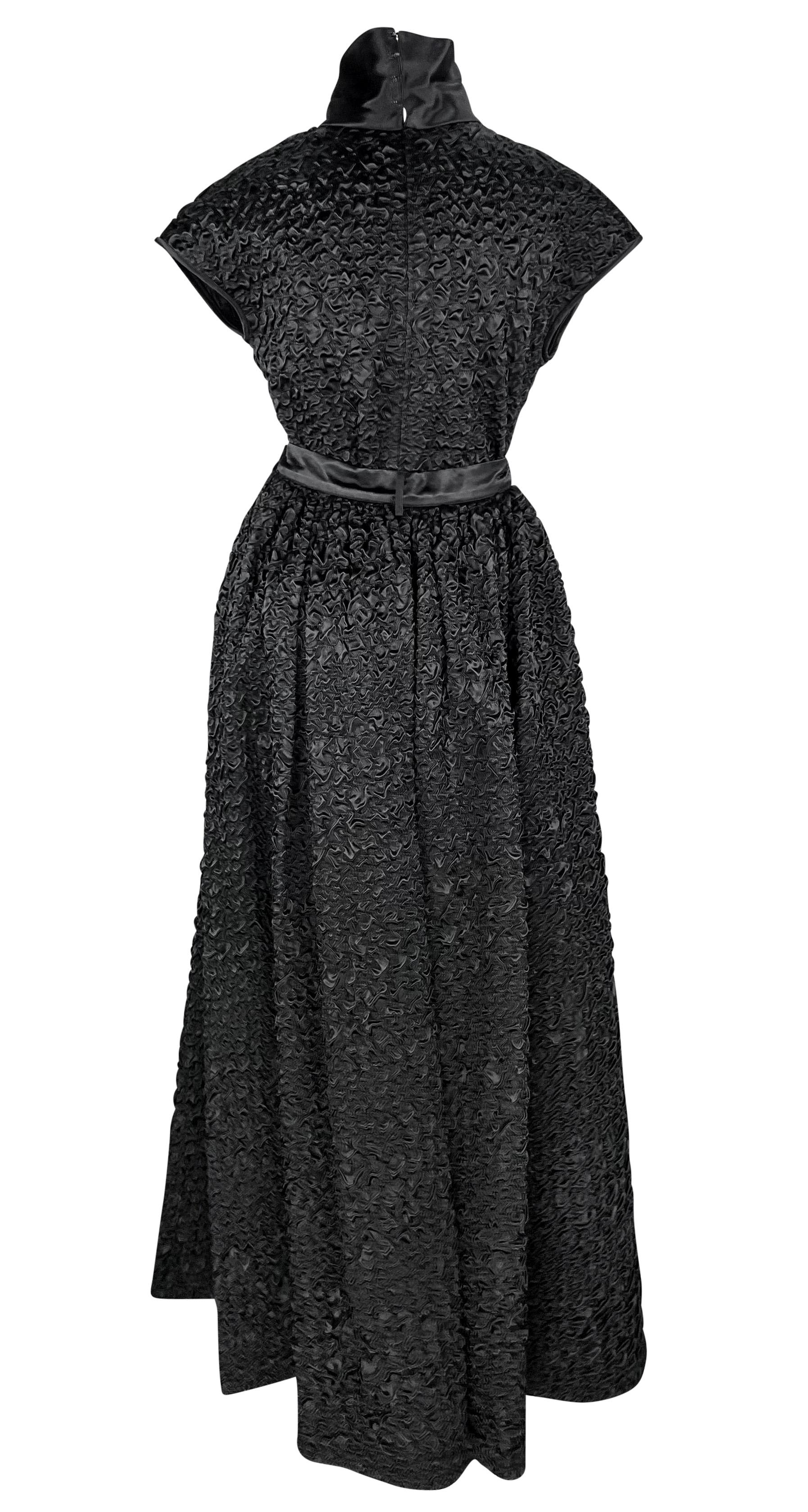 F/W 1986 Valentino Garavani Ruched Black Silk Evening Skirt Set Gown For Sale 2