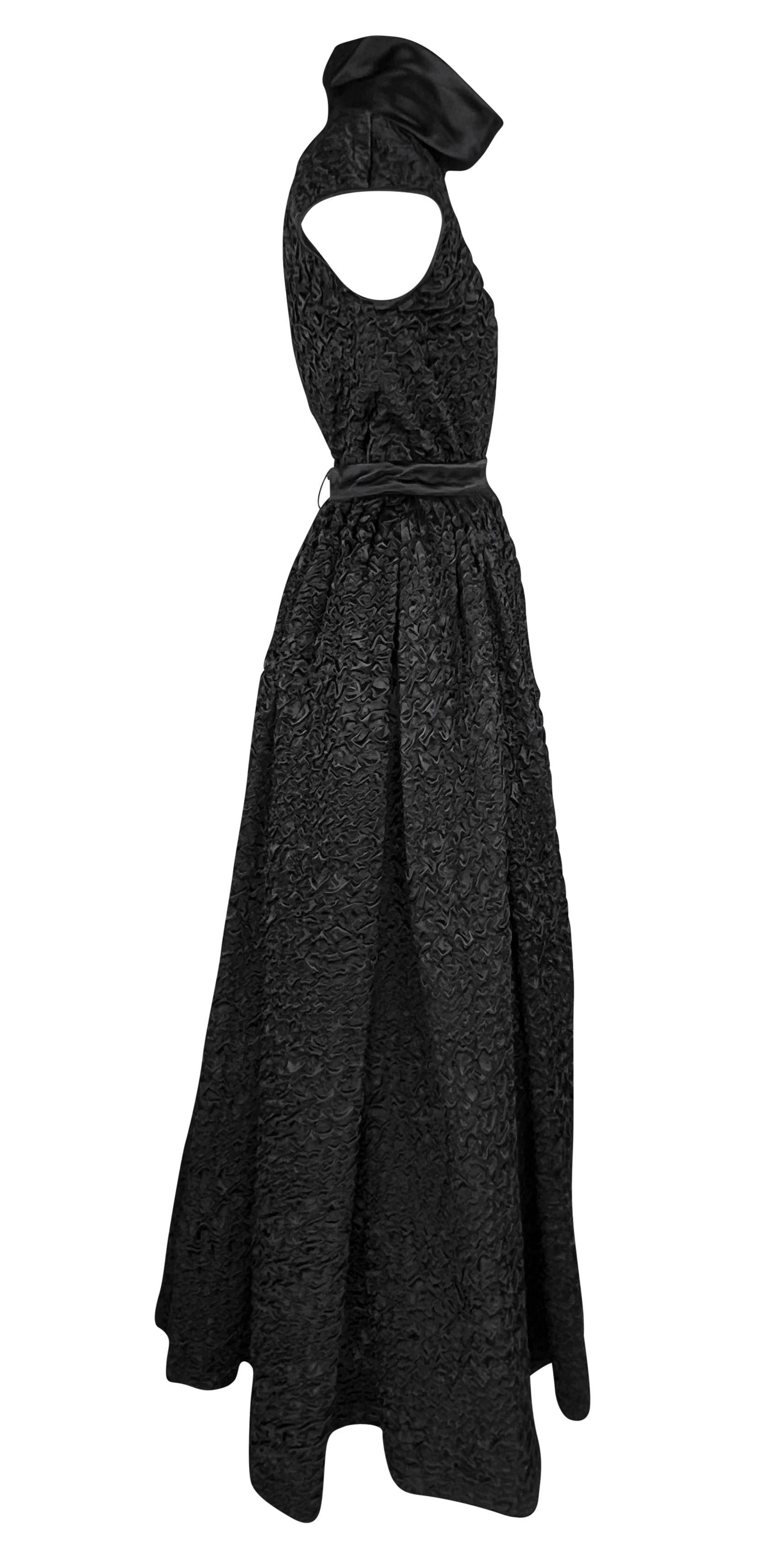 F/W 1986 Valentino Garavani Ruched Black Silk Evening Skirt Set Gown For Sale 3