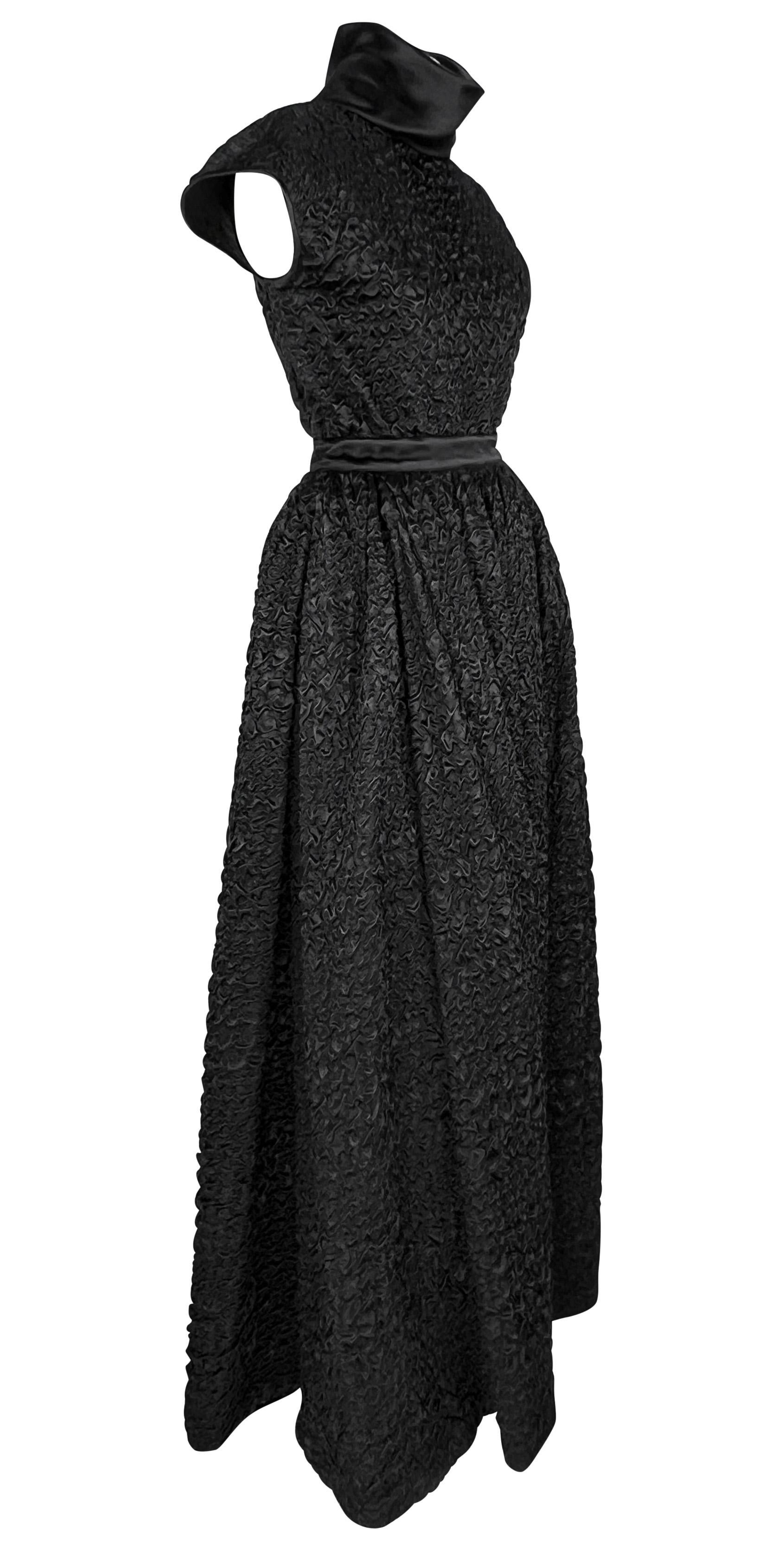 F/W 1986 Valentino Garavani Ruched Black Silk Evening Skirt Set Gown For Sale 4