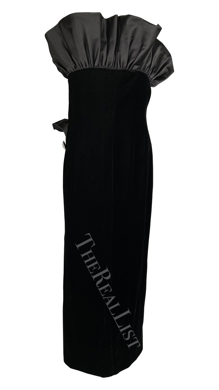 1970s Velvet & Feather Givenchy Gown