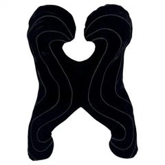 F/W 1987 Thierry Mugler Curved Black Velvet Bustier Cutout Crop Top