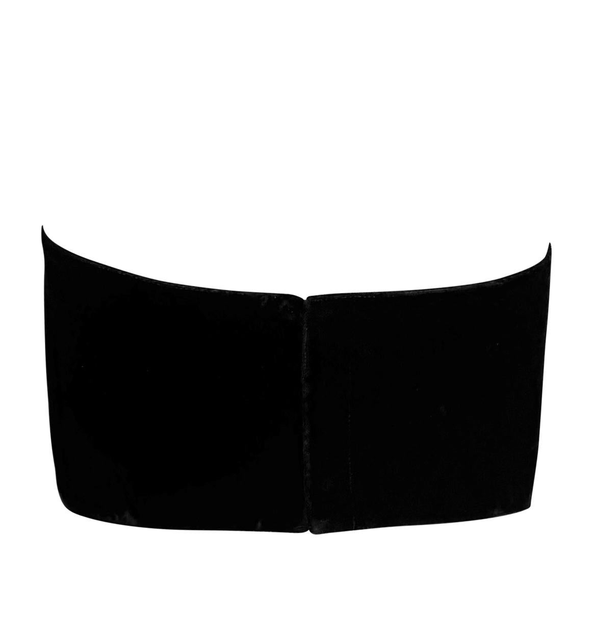 A/I 1987 Thierry Mugler Documented Winged Velvet Corset Boned Bustier Crop Top 2
