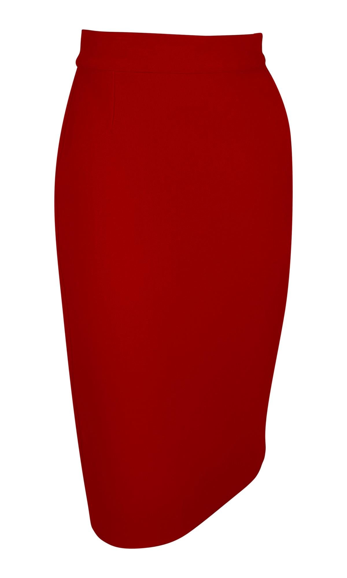 F/W 1988 Gianni Versace Folded Flare Peplum Red Wool Skirt Suit 4