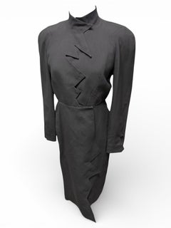 F/W 1988 Thierry Mugler Black Les Infernales Lightning Bolt Dress