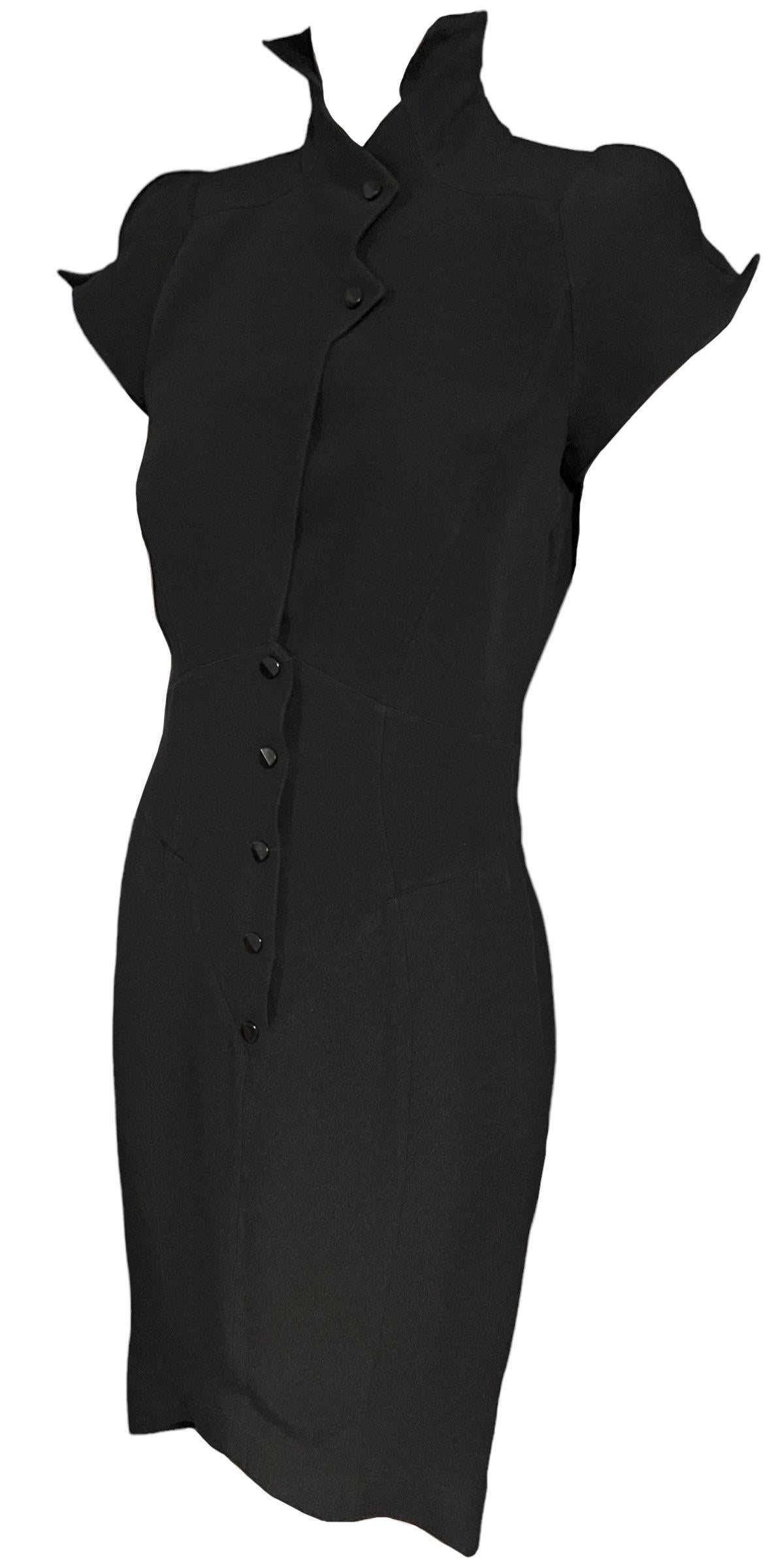 F/W 1988 Thierry Mugler Black Les Infernales Sculptural Pointed Dress  In Excellent Condition In Concord, NC