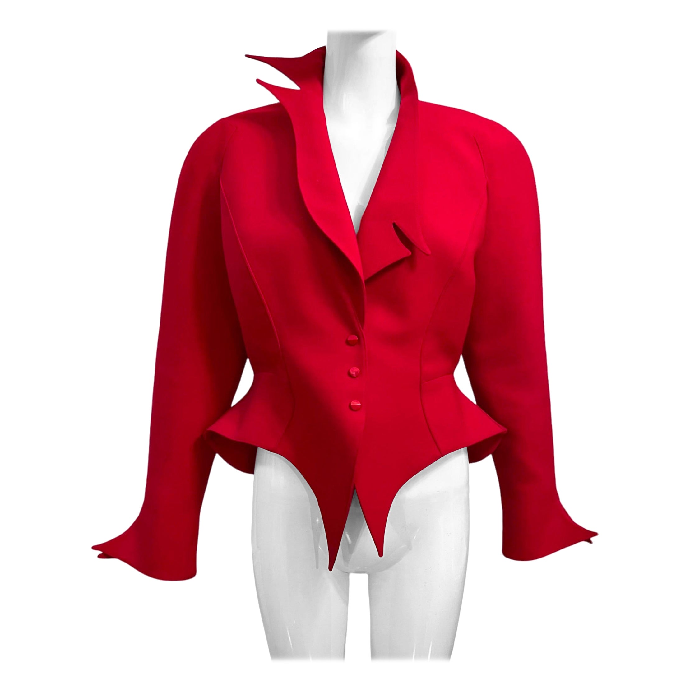 Veste sculpturale Les Infernales Jagged rouge flamboyant Thierry Mugler, A/H 1988