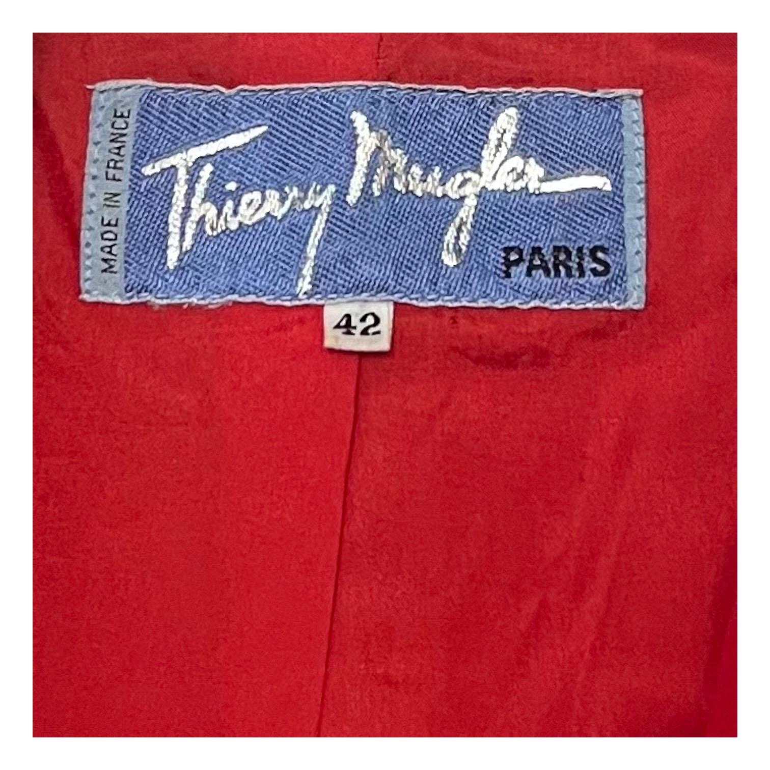 F/W 1988 Thierry Mugler Flaming Red Les Infernales Jagged Sculptural Jacket 12