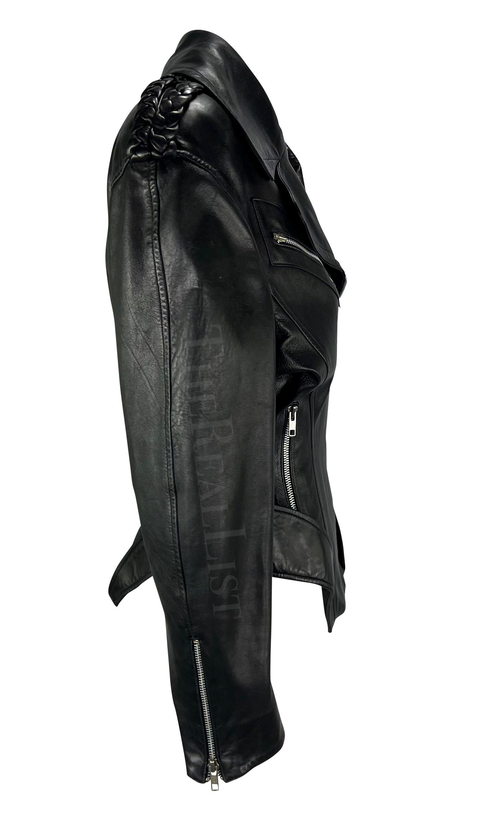 F/W 1988 Thierry Mugler 'Les Infernales' Hip Cutout Leather Moto Biker Jacket For Sale 5