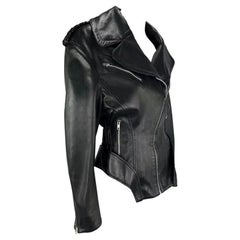F/W 1988 Thierry Mugler 'Les Infernales' Hip Cutout Leather Moto Biker Jacket