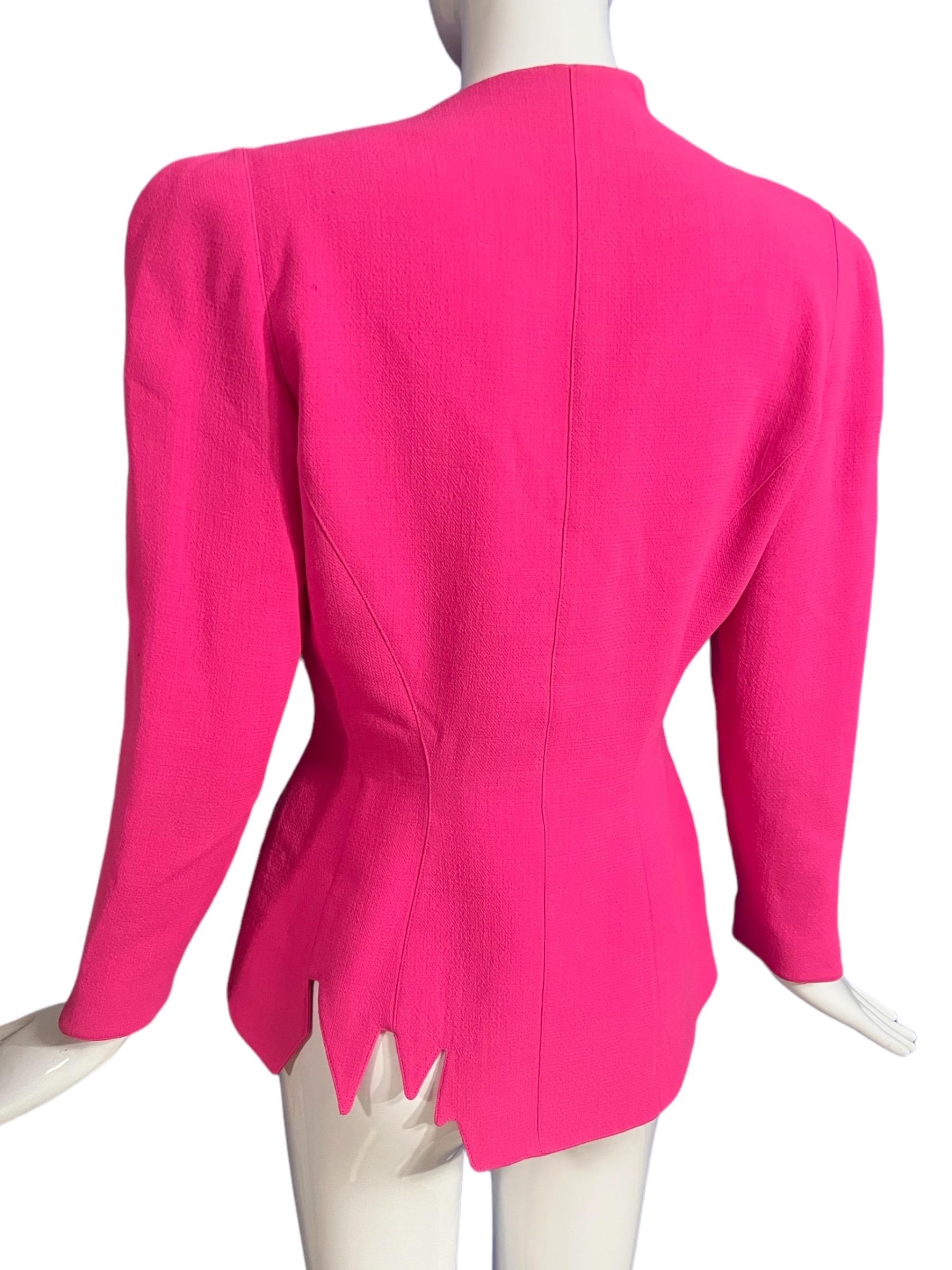 F/W 1988 Thierry Mugler Pink Les Infernales Lightning Bolt Jacket 9