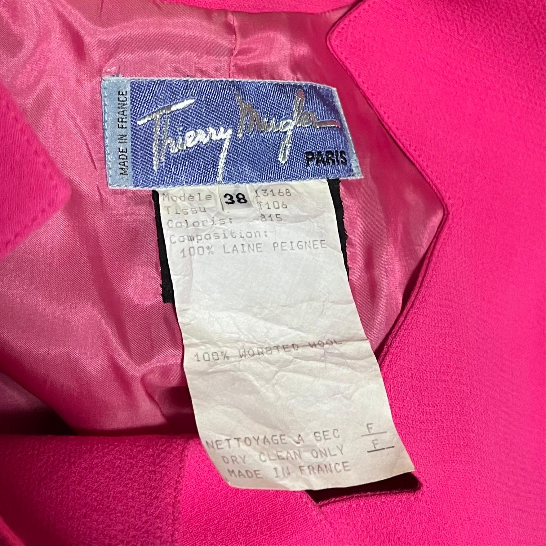F/W 1988 Thierry Mugler Pink Les Infernales Lightning Bolt Jacket 10