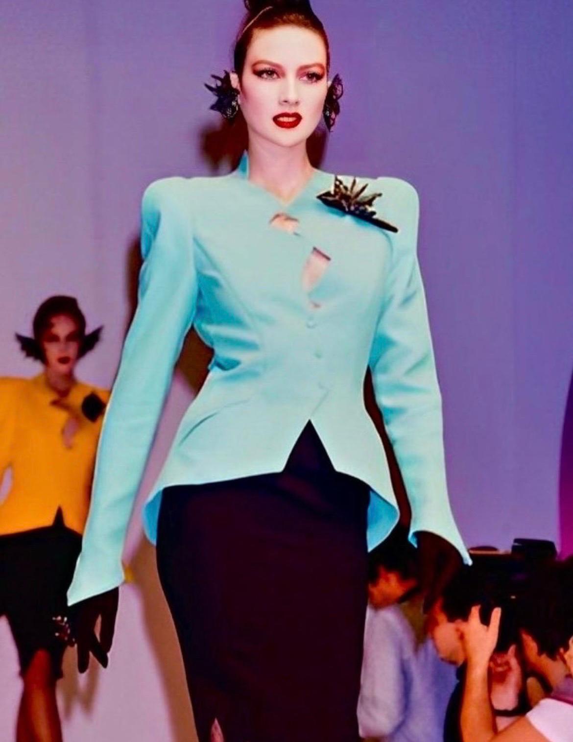 F/W 1988 Thierry Mugler Pink Les Infernales Lightning Bolt Jacket 1