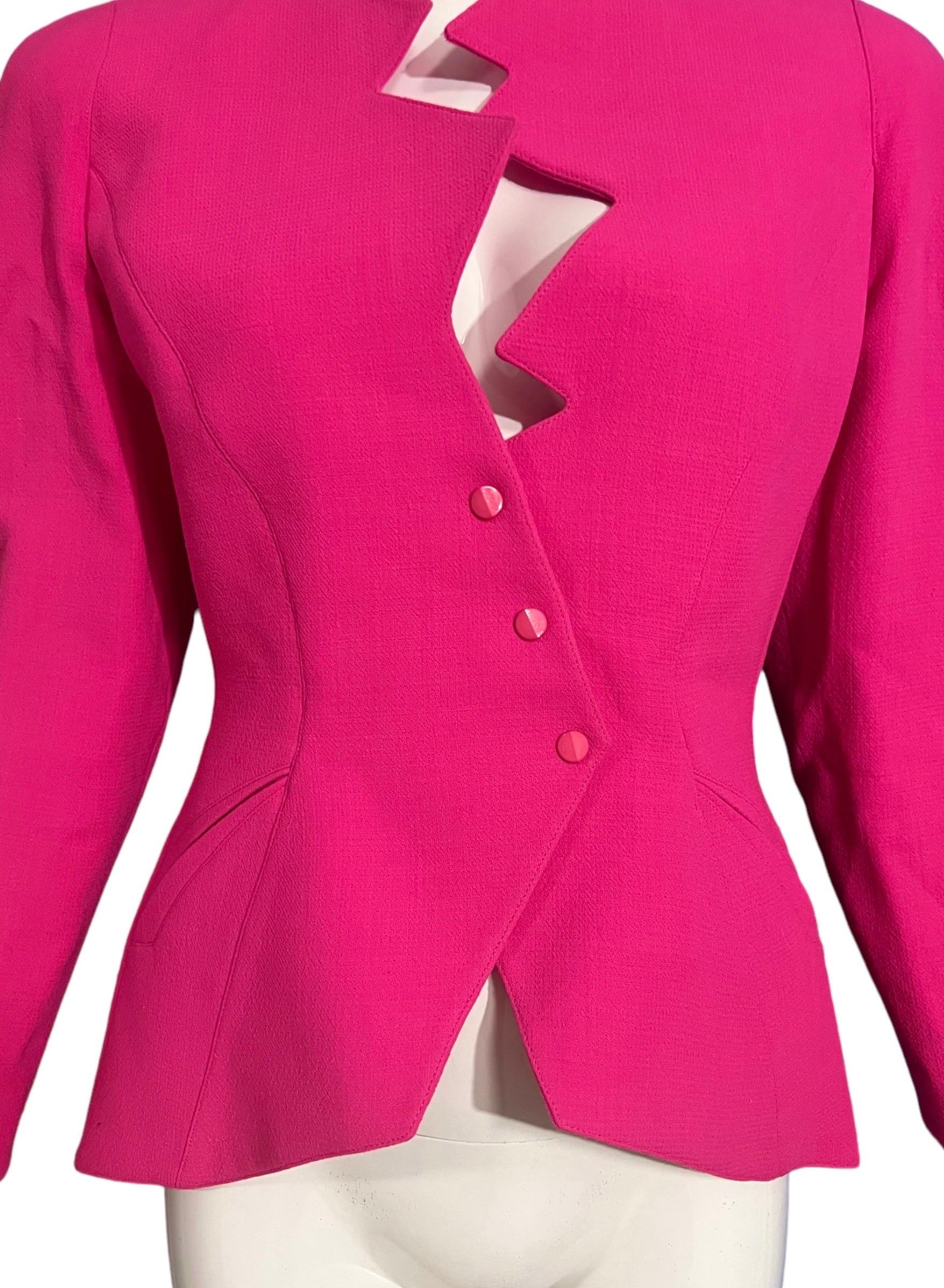 F/W 1988 Thierry Mugler Pink Les Infernales Lightning Bolt Jacket 2