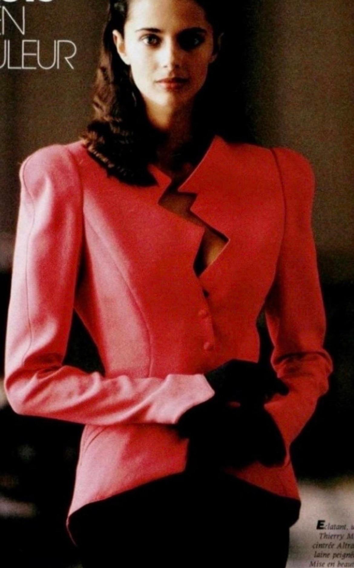 F/W 1988 Thierry Mugler Pink Les Infernales Lightning Bolt Jacket 5