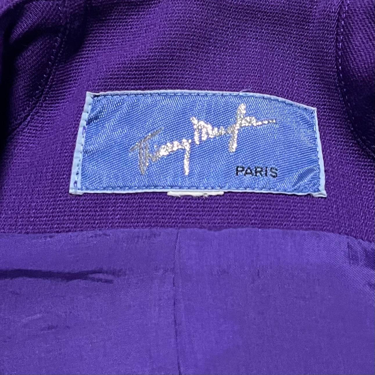 F/W 1988 Thierry Mugler Lila Futuristische Les Infernales Skulpturale Jacke im Angebot 4